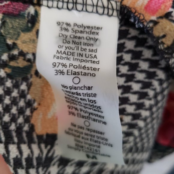 Lularoe Floral Houndstooth Shirley - Picture 3 of 3